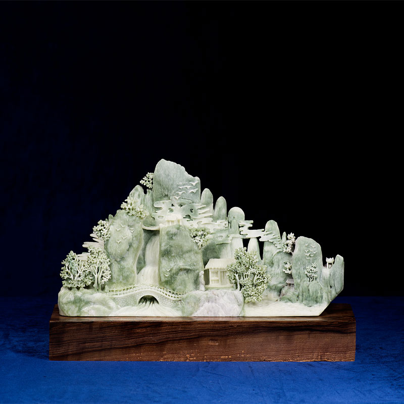 玉石擺件-藍田山水?dāng)[件