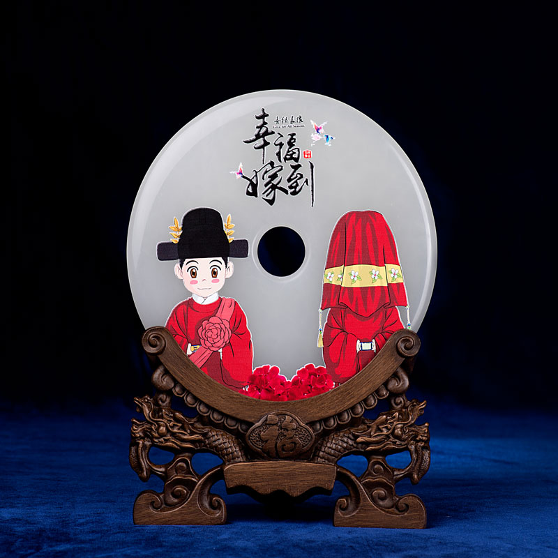 玉平安扣-結婚紀念品-圖案及logo可任意定制